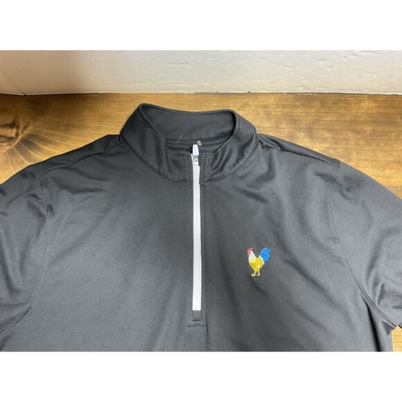 Waggle Golf Half Zip Pullover Mens XL Black Performance Stretch Rooster - Picture 5 of 12